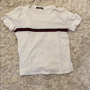 blue and red stripped brandy t-shirt